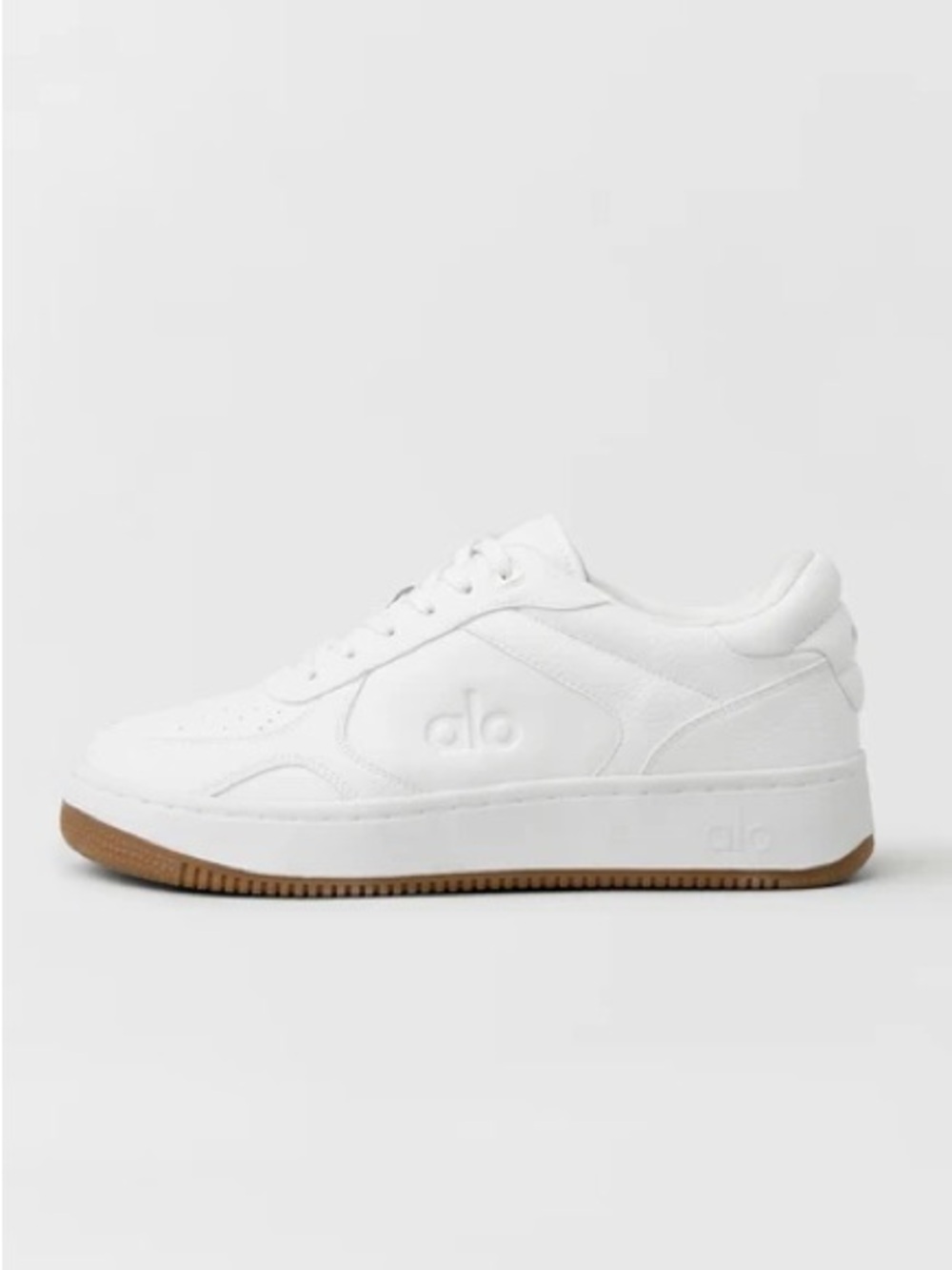 ALO Yoga White Sneakers with Gum Sole